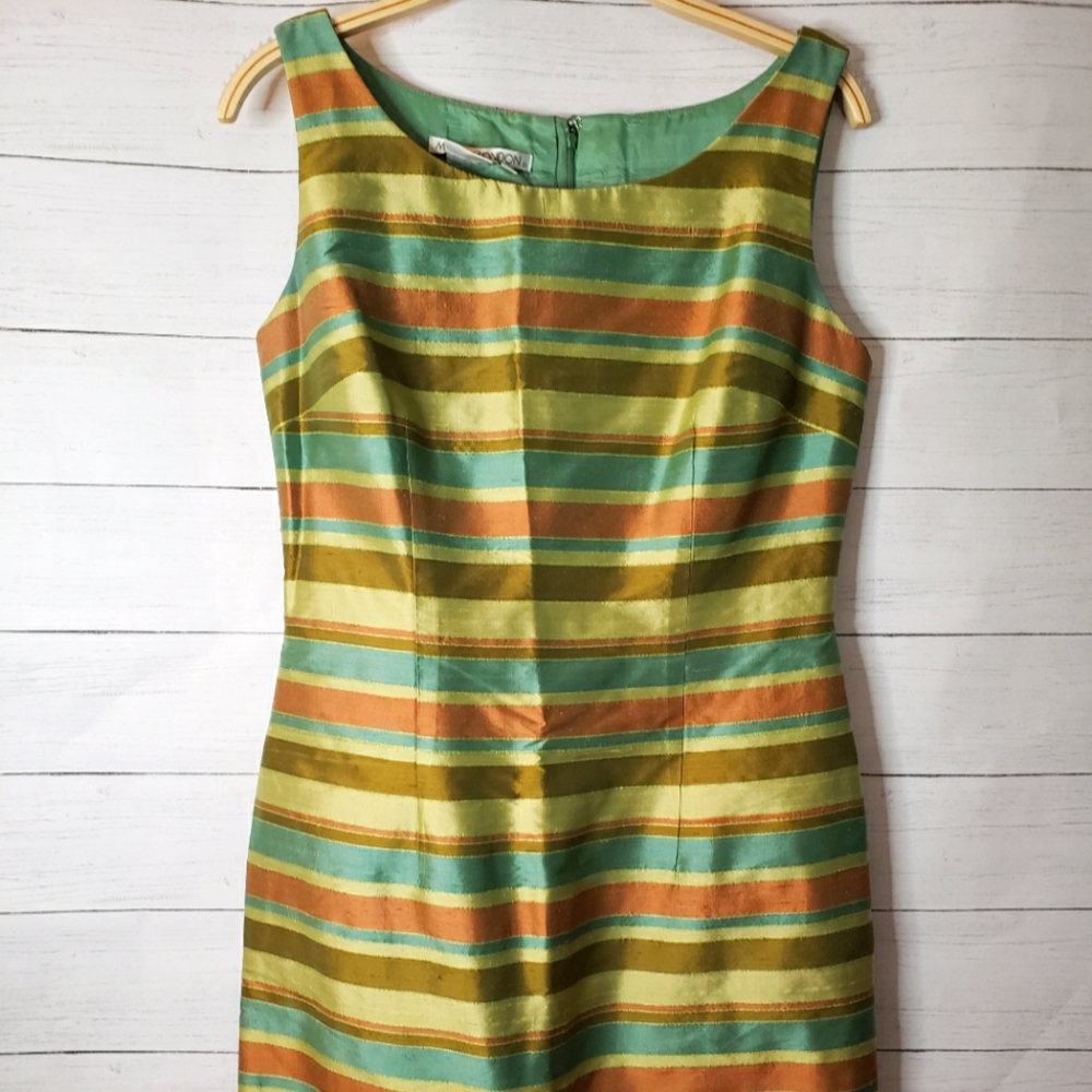 Maggy London Womens Dress with Hem Detail Sz 6 Beautiful Colors 100% SILK